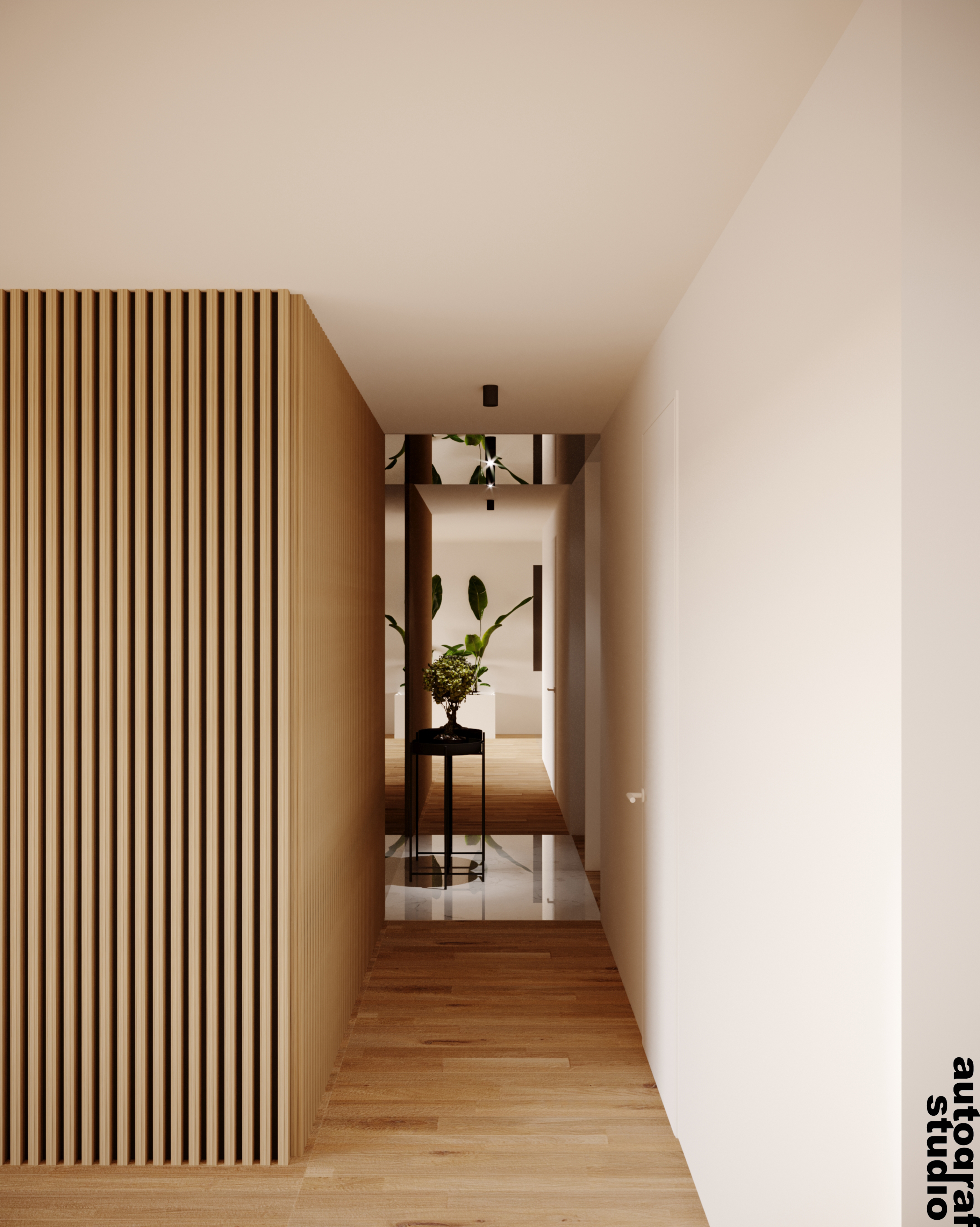 Apartament Wizjonerów - wizualizacja korytarz