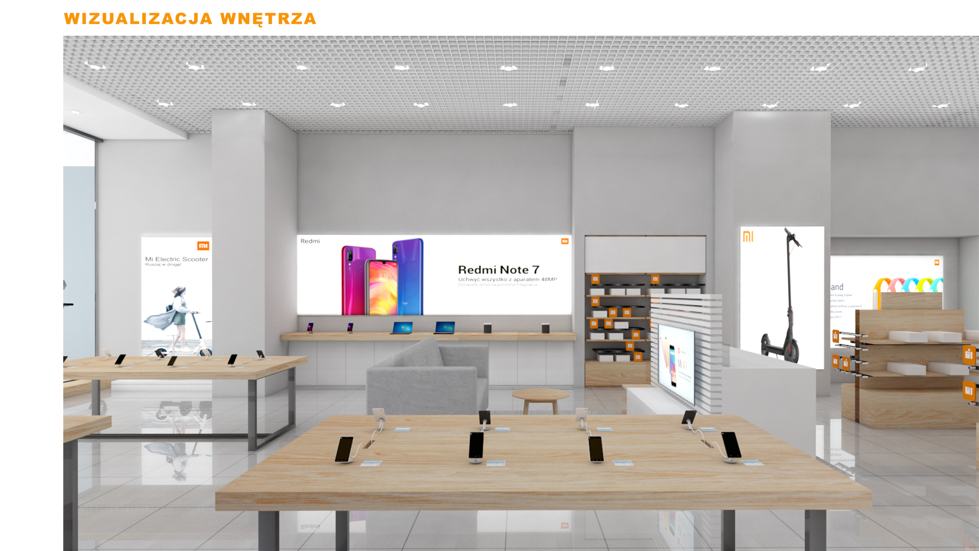 Mi-Store - Warszawa - Galeria Młociny - wizualizacja wnętrza